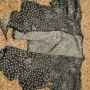 Polka Dot Crop Top - Black and White